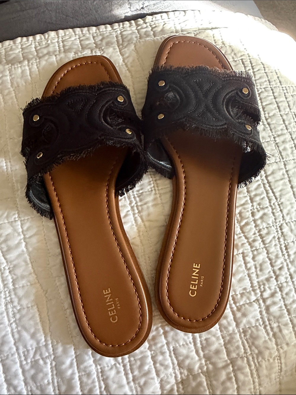 Celine Marina mules in canvas